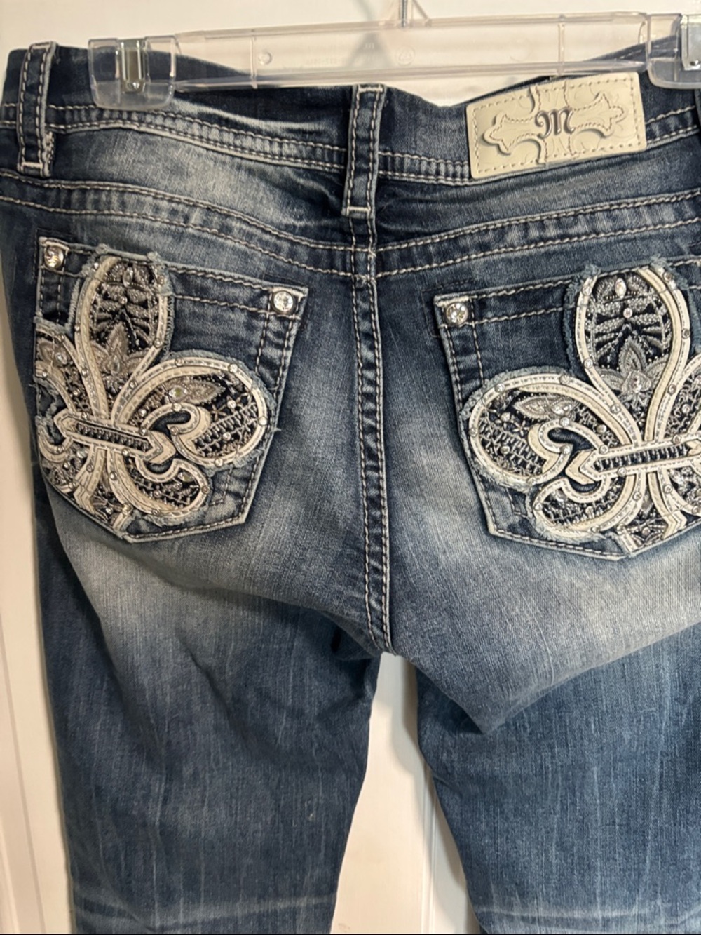 Miss Me Distressed Dark Blue Skinny Jeans - Picture 4 of 9